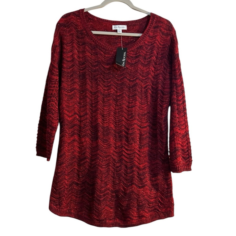 Kim Rogers Women’s Red Sweater Top size Large